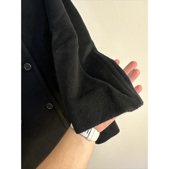 J. Crew Black Wool Mohair Thick Double Breasted Peacoat, Size Small S - Picture 7 of 13